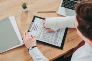 Injured worker filing for workers compensation claim.