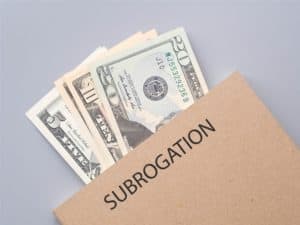 Subrogation showing money on the file.