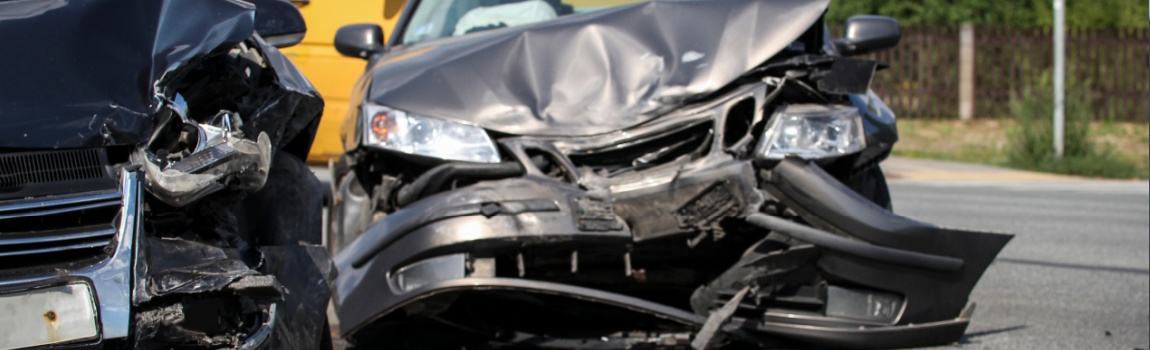 Cars wreck from accident in the highway