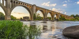 A bridge in Fredericksburg, Virginia.