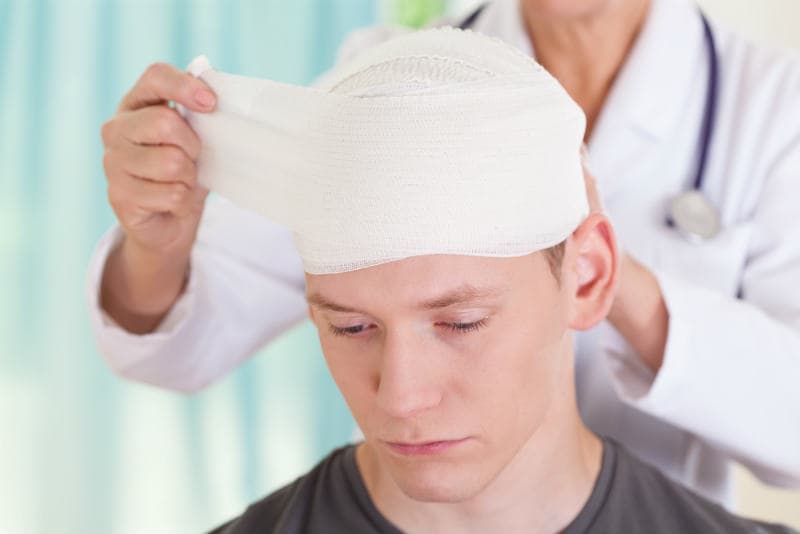 A brain injury victim in Richmond, Virginia gets a medical assessment for his traumatic brain injury claim.