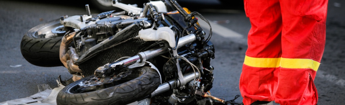 Motorcycle accident along the highway