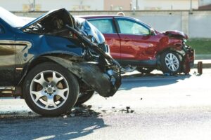 Two cars collided in the city highway