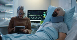 Brain injury patient inside the ICU