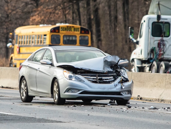 Image of a car involved in an accident