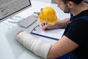 Worker injured in workplace filing claims for workers compensation.