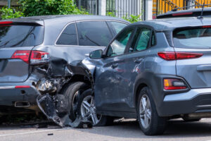 Cars collided in the road