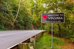 Welcome to Virginia road sign