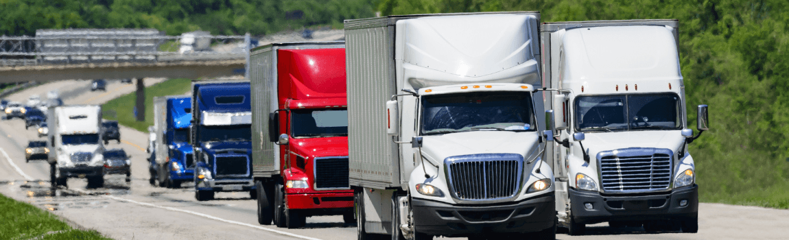 Convoy truck in interstate highway.
