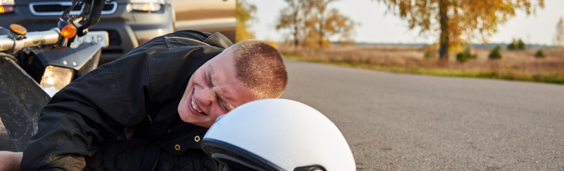 Motorcycle rider injured from accident.